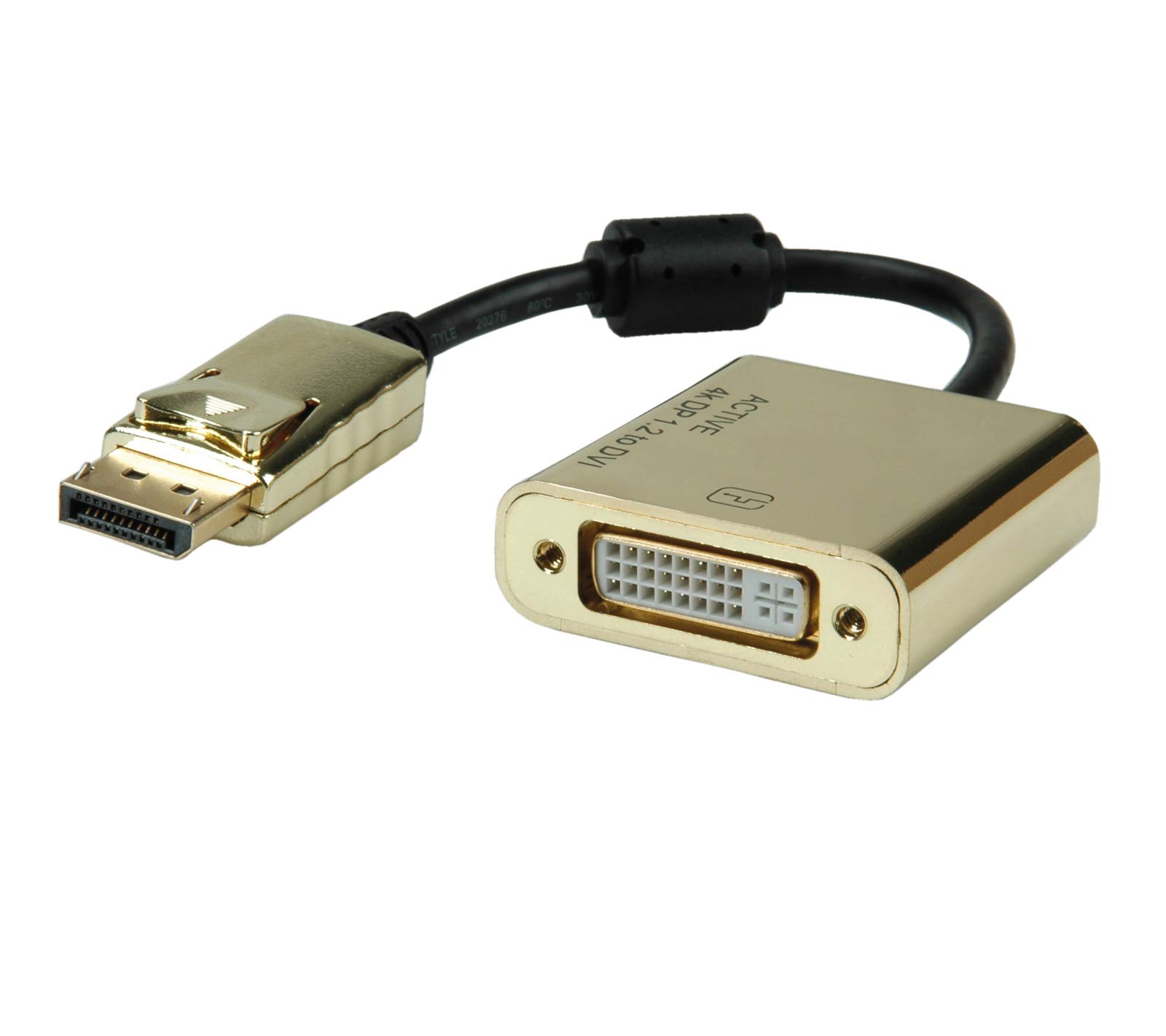 ROLINE GOLD 4K DisplayPort DVI Adapter Active v1.2 DP ST - DVI BU 0.15m
