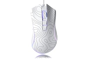 HITIME XVX G705 Wired Gaming Mouse, 12000 DPI RGB Gaming Mouse with 12 Backlit Modes & 7 Macro Buttons, PC Gaming Mice Support DIY Keybinding, Mouse Gamer Computer Mouse for Laptop PC Mac Windows,Topographic