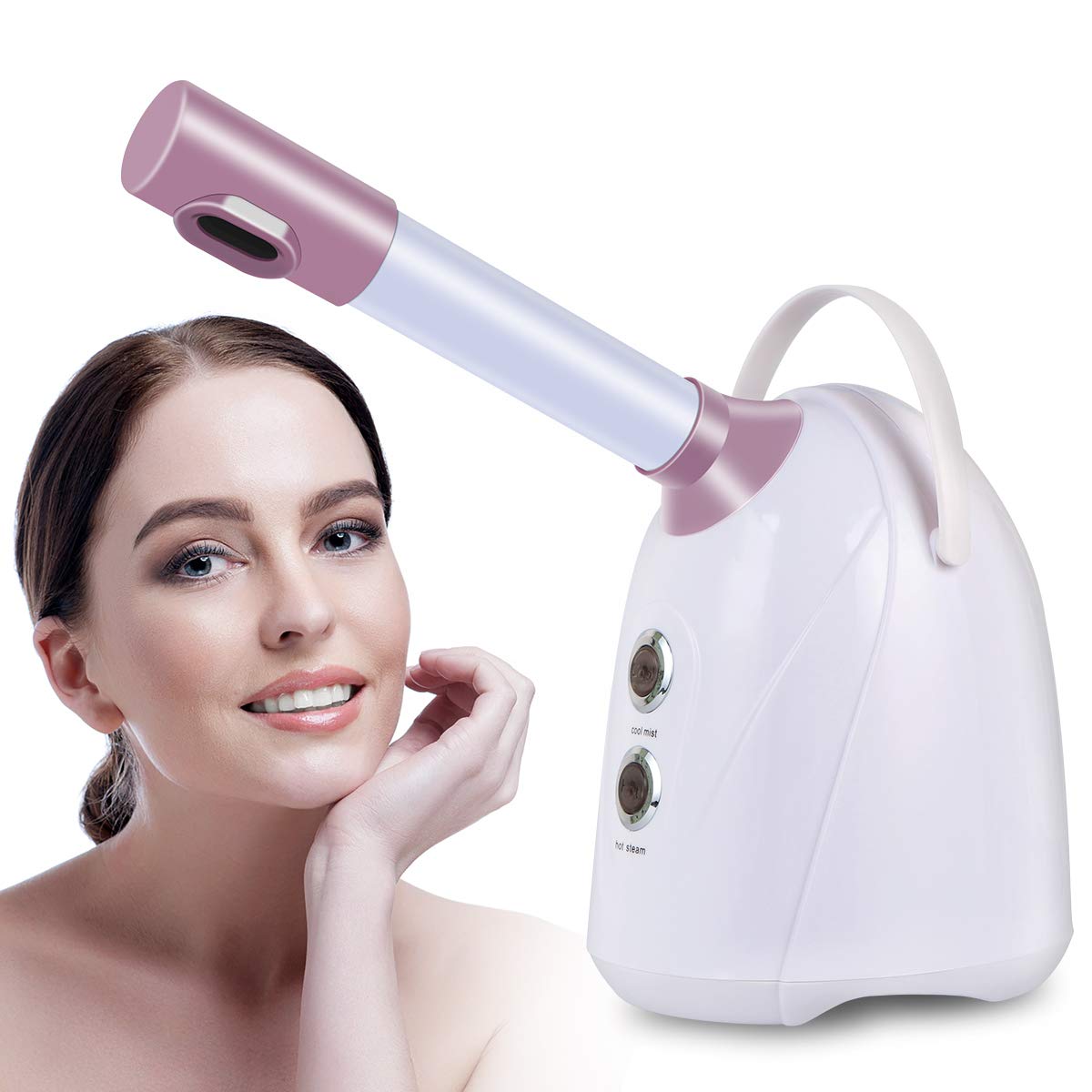 Facial Steamer,Nano Ionic Face Steamer Hot Cool Warm Mist Humidifier Face Moisturizing Machine Auto Off 360 Rotatable Arm For Personal Care Home: Beauty