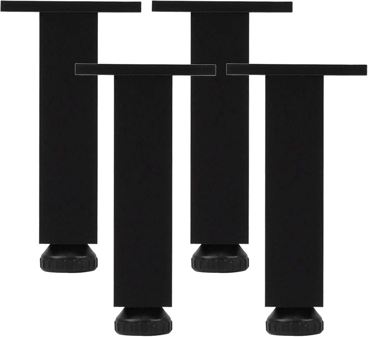 4 Stück Aluminium Quadratische Schrankfüße, Möbelbeine Verstellbar, Für