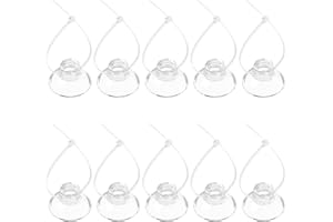 Pawfly 10 Pack Suction Cups with 20 Pieces Adjustable Zip Ties for Aquarium Fish Tank Binding Moss Shrimp Dodging Nest