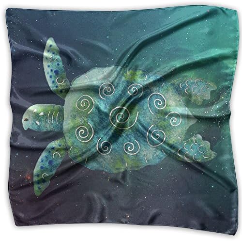 Sea Turtle Art Women's Square Polyester Satin Neck Head Scarf Scarves Set