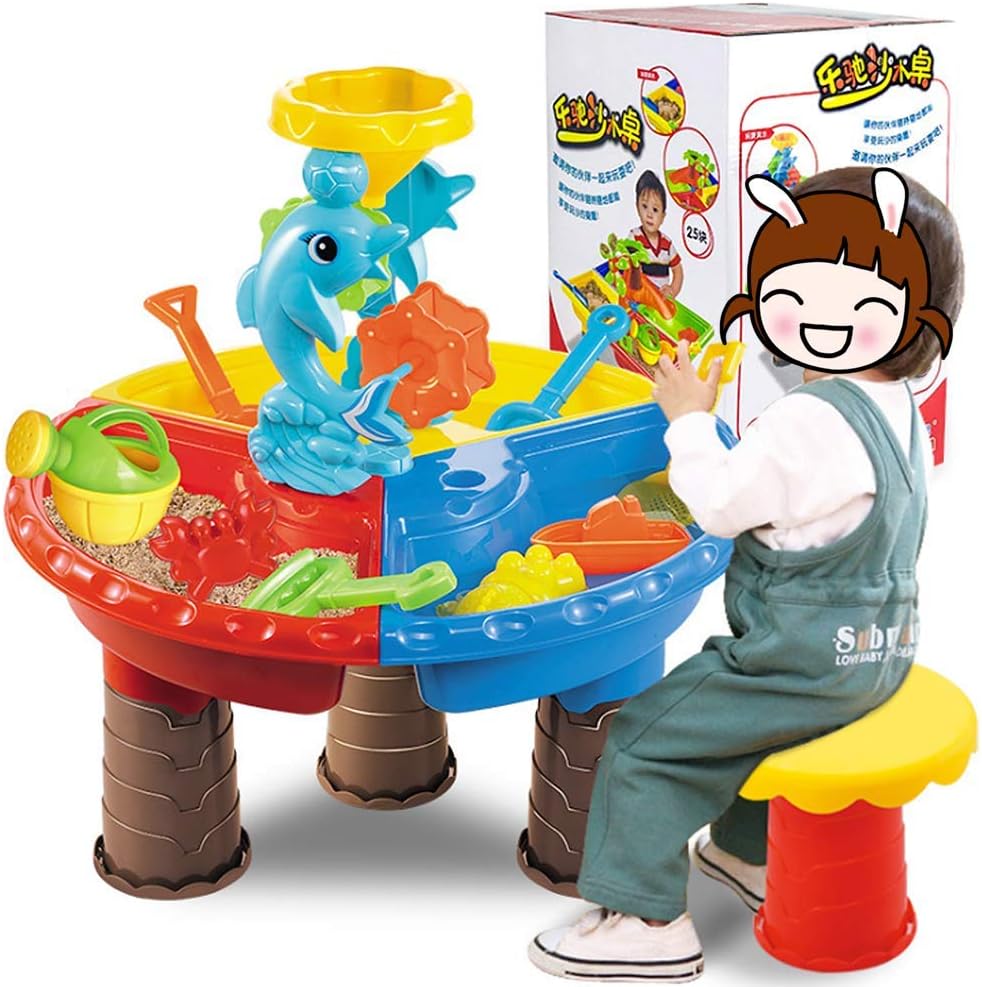 QHWJ Children's Beach Toys Set, Beach Building Blocks Baby Play Water Play Sand Tool Table Play Sand Toy Set Summer Beach Toys