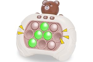 AFLUODN Fast Pop Game Light Up Fidget Toy for Kids Adults, Electric Handheld Game Quick Push Sensory Toys Puzzle Game Machine, Stress Relief Party Favors Birthday Pop Game Gift for Boys Girls
