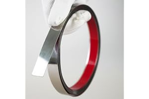 Hungbak Peel and Stick Metal Trim, Flexible Stainless Steel Molding for Wall, Fireplace, Mirror Frame, Craft and Home Decoration (Shiny Silver, 6m x 2.5cm)