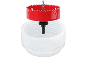 4 inch / 102mm Hole Saw with Dust Bowl HSS Bi-Metal Hole Drilling Cutter for Wood Boards Plastic and Thin Metal (4 inch / 102