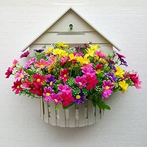 ANSODT Fake Flores Artificiales Decorationation Inicio Cesta de Flores