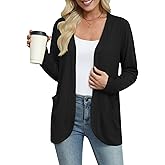 Yincro Womens Cardigan Long Sleeve Open Front Casual Lightweight Cardigans with Pockets