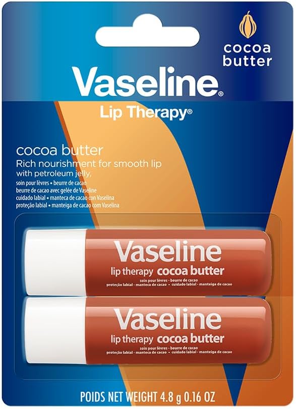 Vaseline Lip Therapy Cocoa Butter Stick 4.8g Twin Pack Petroleum Jelly