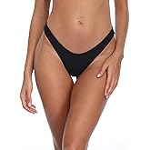 RELLECIGA Women's Thong Bikini Bottom Brazilian High Leg Bathing Suit Bottom
