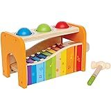 Hape Pound & Tap Bench with Slide Out Xylophone - Award Winning Durable Wooden Musical Pounding Toy for Toddlers, Multifuncti