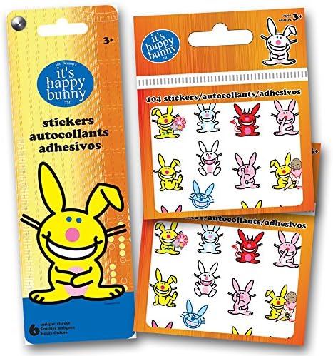 Happy Bunny Stickers Party Supplies Pack -- Over 250 Bunny and Rabbit Stickers