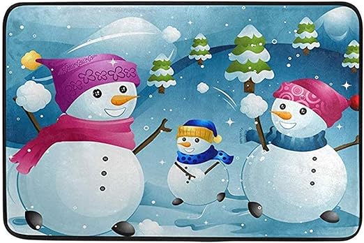 Feliz Navidad Muñeco de nieve Alfombrillas para la puerta Alfombrilla