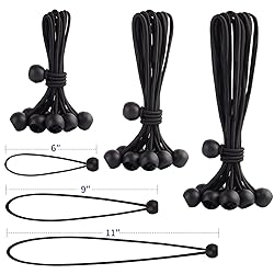 30PCS of 3 Sizes Ball Bungee Cords, 6, 9, 11 Inch