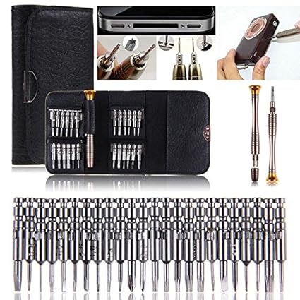 Techtest 25 in 1 Mobile Tools Magnetic Screwdriver Set Precision Repair Tool Kit for Pc Watch Camera iPhone MacBook Laptop Cellphone Screw Driver Multi Pocket