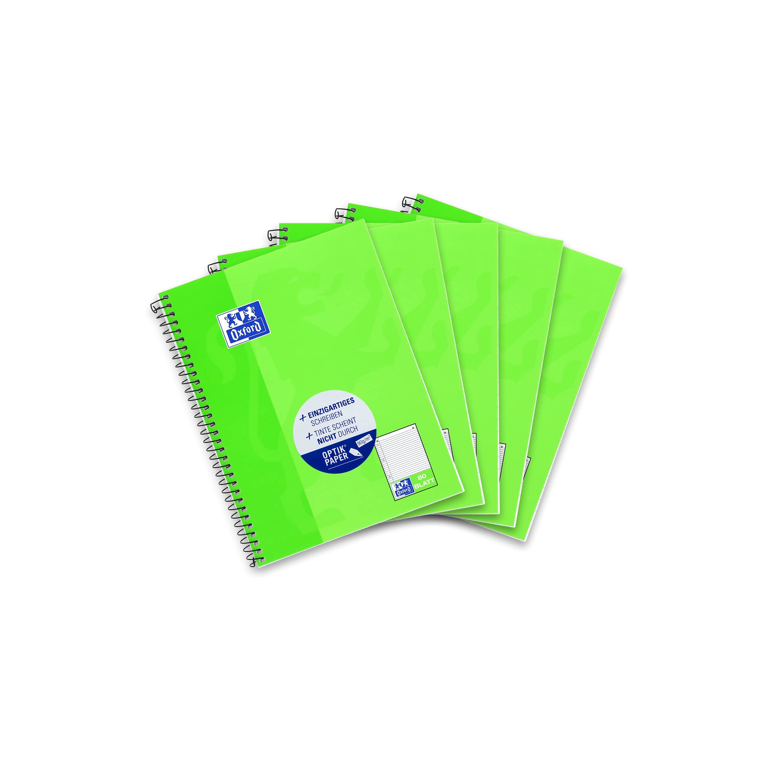 Hamelin Paperbrands 384508027 College Pads A5 Optic Paper 90 g/m² Lined Laminated Cover 9 mm 80 Sheets Pack of 5