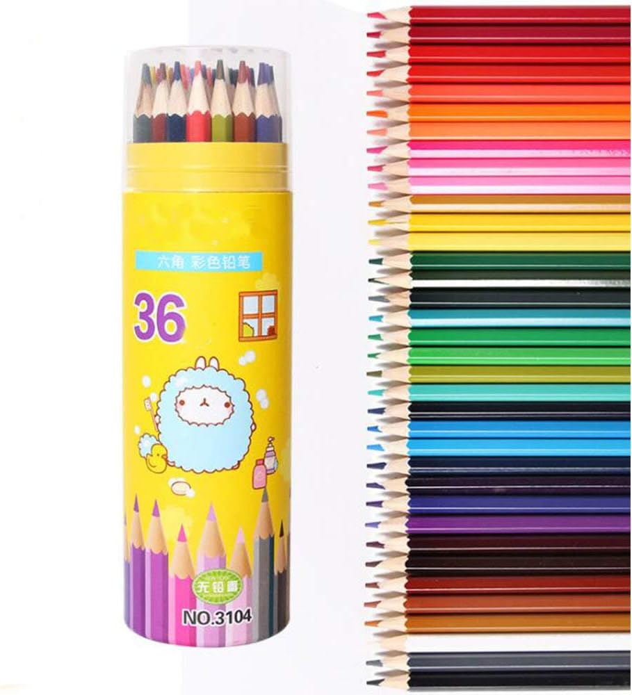 GYY Professional Colored Pencils Set 36 Color Crayon Set Portable Pencil Set of 36 Distinct Colors for Kids School Artist Adult Beginner Children Colored Pencils Set: Toys & Games