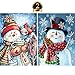 5D Diamond Painting Full Drill by Number Kits Christmas Decoration for Adults Kids, DIY Rhinestone Pasted Paint Set Arts Craft Xmas Snowman (12x16inch, 2 Pack) by Yomiie
