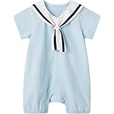 pureborn Baby Boys Girls Nautical Romper One-Piece Beach Outfit Summer Clothes 0-24 Months