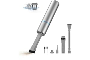 Brigii Crevice Vacuum, Handheld Vacuum & Air Duster & Hand Pump 3 in 1, Cordless Mini Vacuum, 3 Kinds of Crevice Nozzles, Lightweight 1lbs,USB Rechargeable-M2