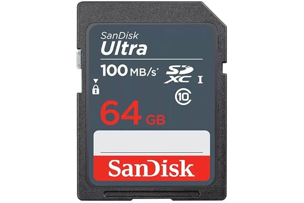 SanDisk 64GB Ultra SDXC UHS-I Memory Card - 100MB/s, C10, U1, Full HD, SD Card | Up to 100MB per S Read, Records Full HD Video, Compatible with SDXC Devices