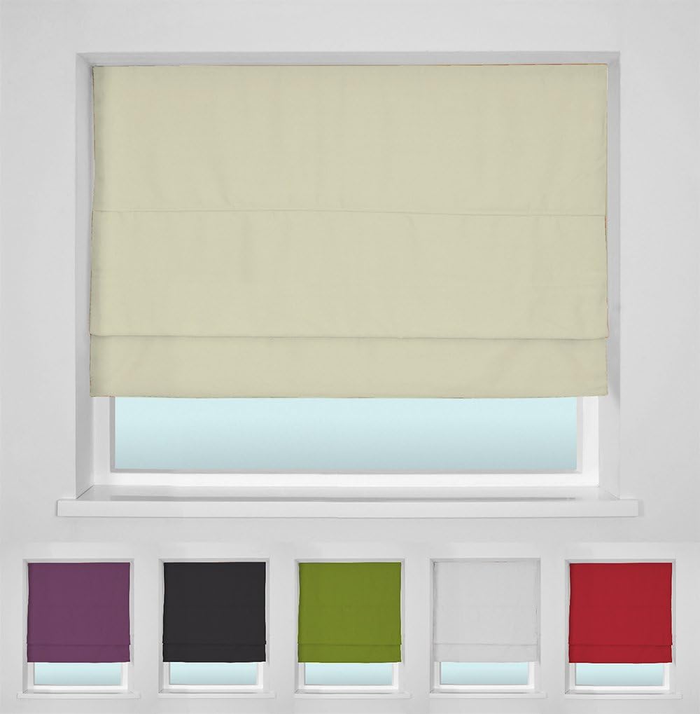 Trimmable Blackout Roman Blind [Natural] [165cm x 135cm]