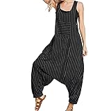 Women Casual Loose Stripe Print Sleeveless Drop