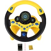 Coherny Simulated Driving Controller Portable Simulated Driving Steering Wheel Copilot Toy Children's Educational Sounding Toy Small Steering Wheel Toy Gift Funny Interactive Driving Wheel with Music
