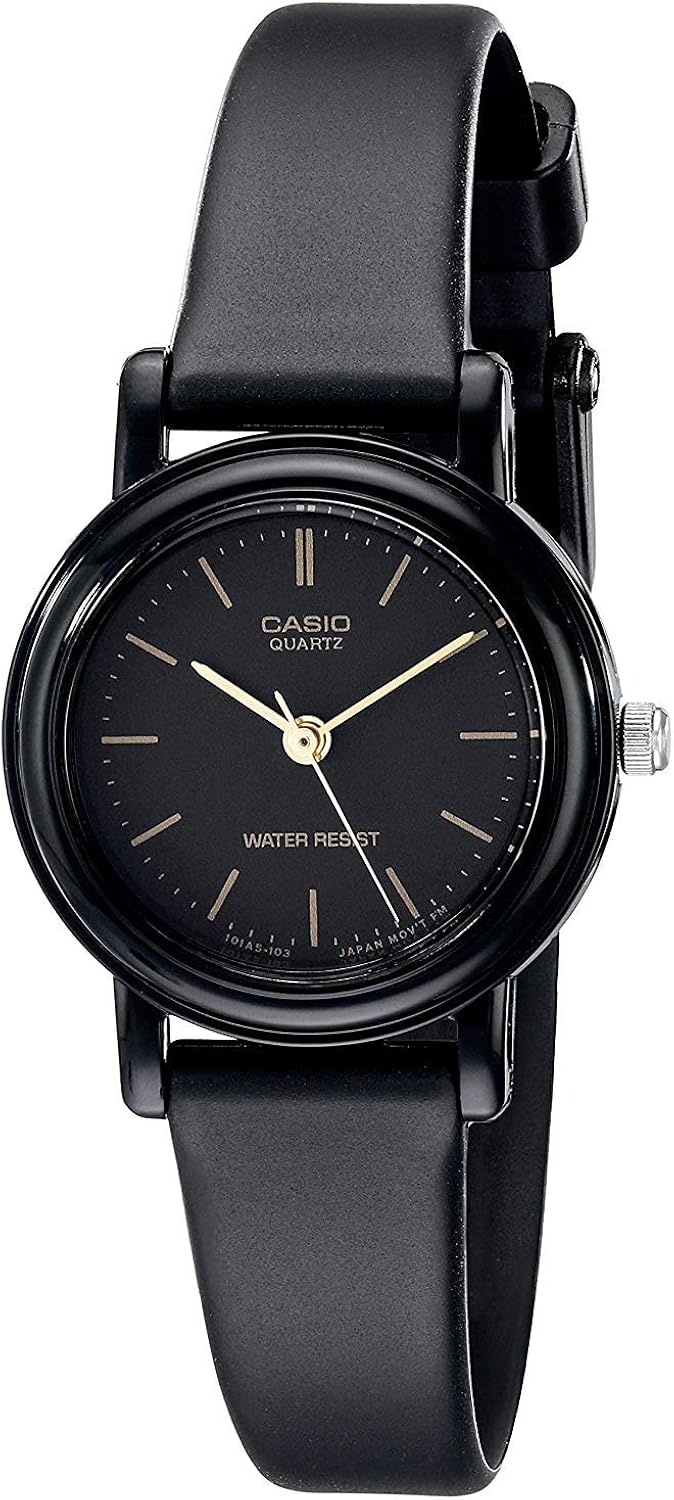 casio gold watch black face