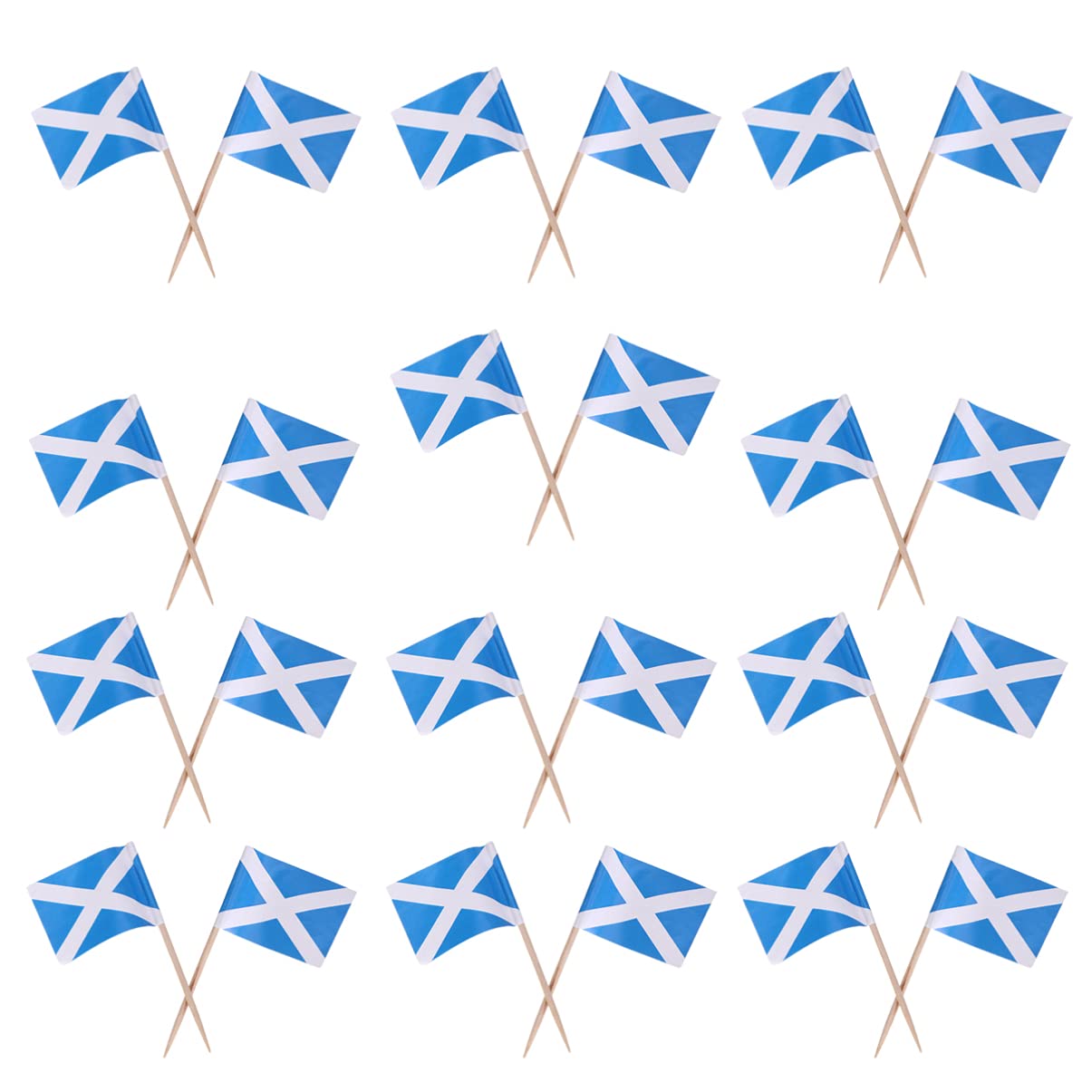 Amosfun 100pcs Scotland Flag Scottish Cupcake Toppers Picks Mini Stick Toothpick Flags Cocktail Picks Desert Fruit Picks for World Country Sports Party