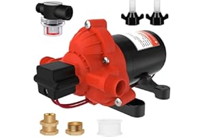 PRODEEZ 33 Series DC RV/Camper/Boat/Off-Grid Fresh Water Pressure Pump, 12V Water Diaphragm Self Priming Pump 4.0GPM 50PSI Marine 12 Volt Dc Demand Fresh