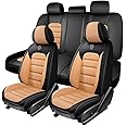 5 Seat Covers for Toyota FJ Cruiser 2007-2014,Premium Nappa Leather Car Seat Covers Car Seat Cushions,Waterproof Soft Seat Covers for Cars,Interior Accessories Airbag Compatible（Standard-Black&Orange）