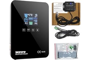 GCSOAR MPPT Charge Controller 60A +WIFI Cloud Moduel，12V/24V Auto Max Input 100V, 780W/1560W for Lead-Acid, Lithium Battery Charging , Common Negative. Support PC Software【WiFi module cloud APP monitoring 】