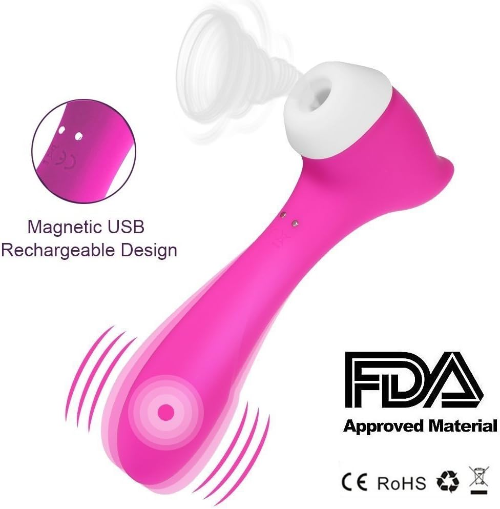Clitorals Stimulation Suck Waterproof Wireless Clitorial Sucking Stimulation Toys Vibrate Oral Tongue Simulator, Vibration Wand, Multi Speed for Adult Women Couples