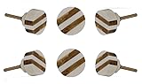 TRINCA-FERRO Set of 6 Ceramic Striped Round Bone