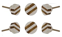 TRINCA-FERRO Set of 6 Ceramic Striped Round Bone
