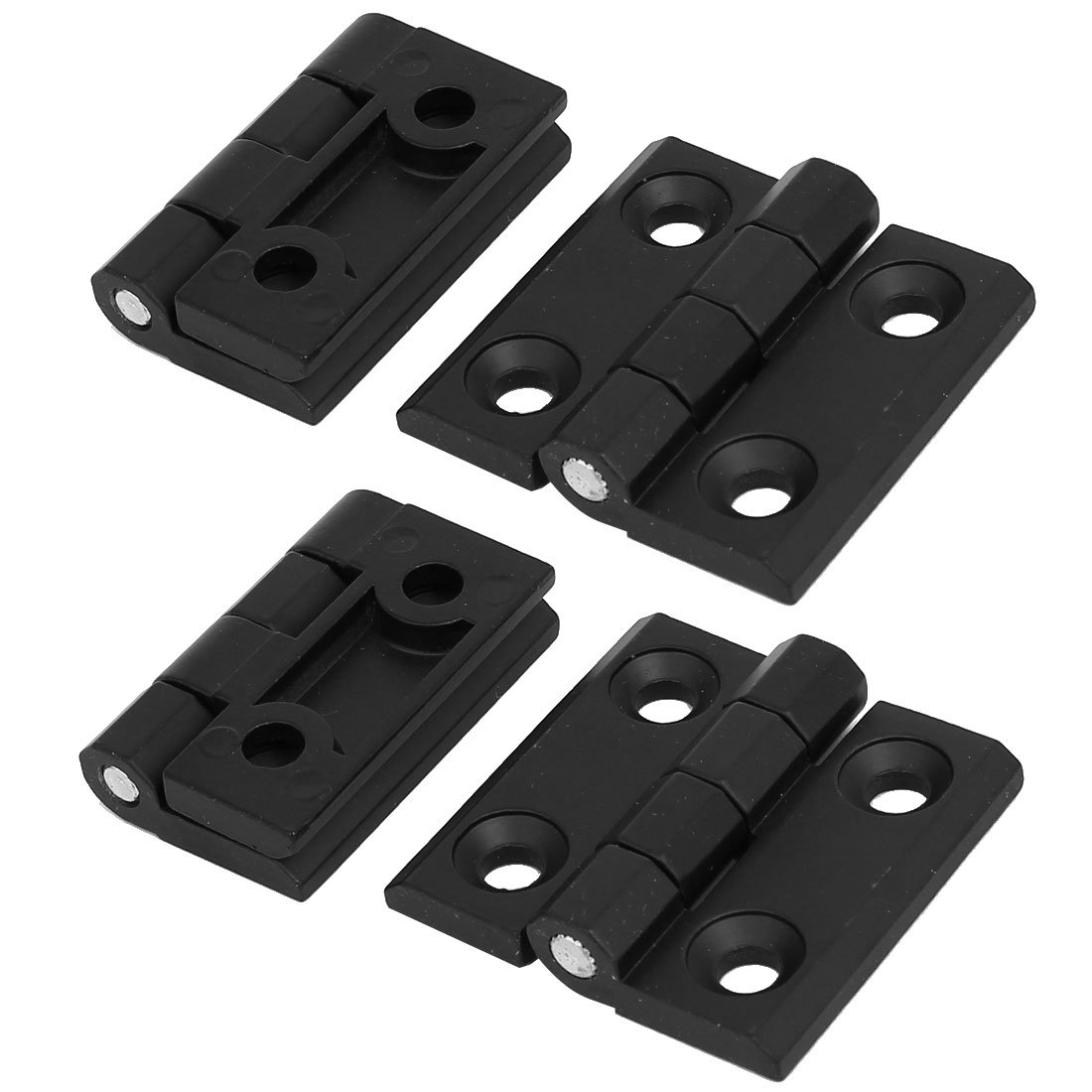 Sourcingmap Household Closet Door 50mmx50mm Aluminium Hinge Black 4pcs