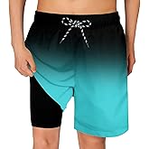 Cozople Boys Swim Trunks Compression Liner Swim Shorts Quick Dry Bathing Suit with Boxer Brief Swimwear 2-20T