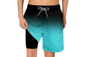 Cozople Boys Swim Trunks Compression Liner Swim Shorts Quick Dry Bathing Suit with Boxer Brief Swimwear 2-20T