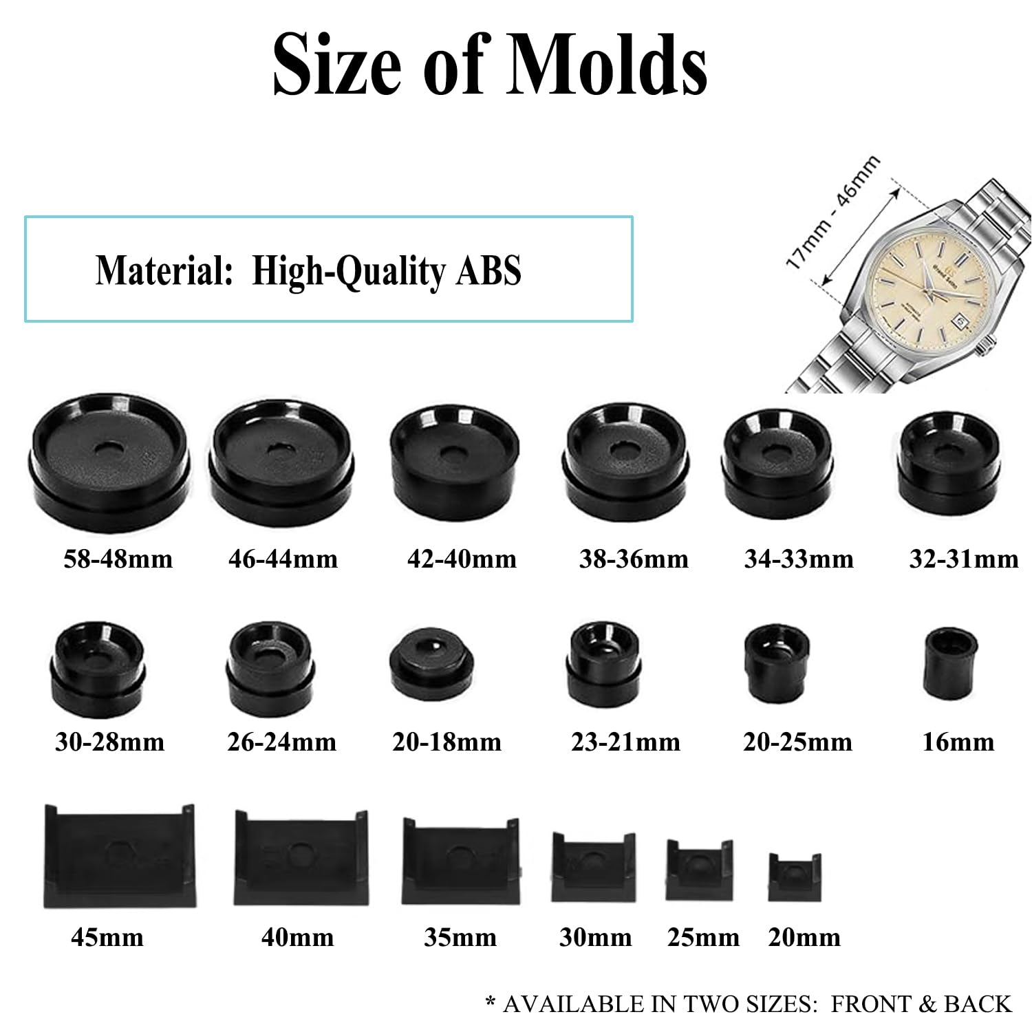 TICFROG Watch Press Tool, Back Case Closer for Closing The Cover, Watch Battery Replacement, Repair Kit for Wristwatches with 18PC Molds, Compatible with Round Square Rectangular Dials and Backs