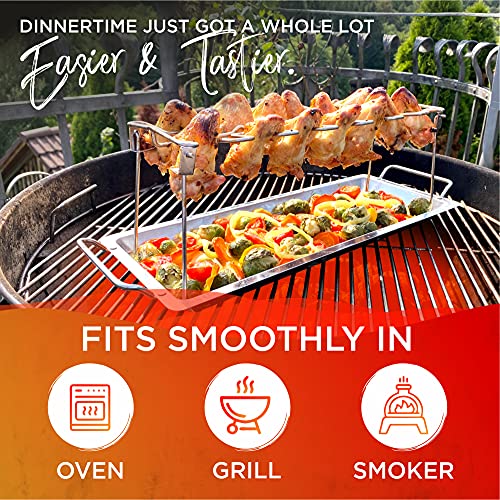 Grill Champ Chicken Leg Rack for Grill, BBQ & Smoker Stainless Steel