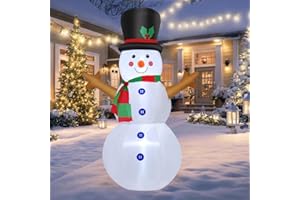 GOOSH 4 FT Christmas Inflatables Snowman Outdoor Decorations Blow Up Yard Decoration with LED Lights Built-in for Xmas Holiday Party Indoor Garden Lawn Décor