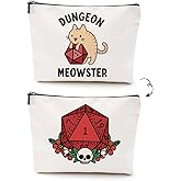 DnD Collection Class Character Makeup Bag Cat Throwing Dice DnD Dungeon Master Cosmetic Bag Dungeon Master Gifts Dungeons And Dragons Gifts for Women Gamer Dice Bag Dragons Gamer Gift