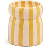 Paddywax Cabana Hand-Painted Scented Candle in Ceramic Reusable Food Safe Jar, Clean-Burn Soy Candle with Approx. 42 Hour Burn Time, Ochre – Gold Coast, 6.5 oz