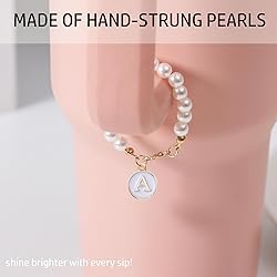 LUHOHI Letter Charm for Stanley Cup，Pearl Chain