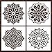 Mandala Wall Wood Furniture Canvas Tile Fabric Painting Stencil, fit for Home DIY Decor, Large Size Paint Stencils, Reusable (12x12 Inch,4pcs)