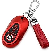 Creativity Advanced soft TPU Key Case Suitable for Mercedes Benz 2022-2025 C S EQE EQS 2023-2025 GLC CLE SL 2024-2025 E smart key (Red Combination (model C))