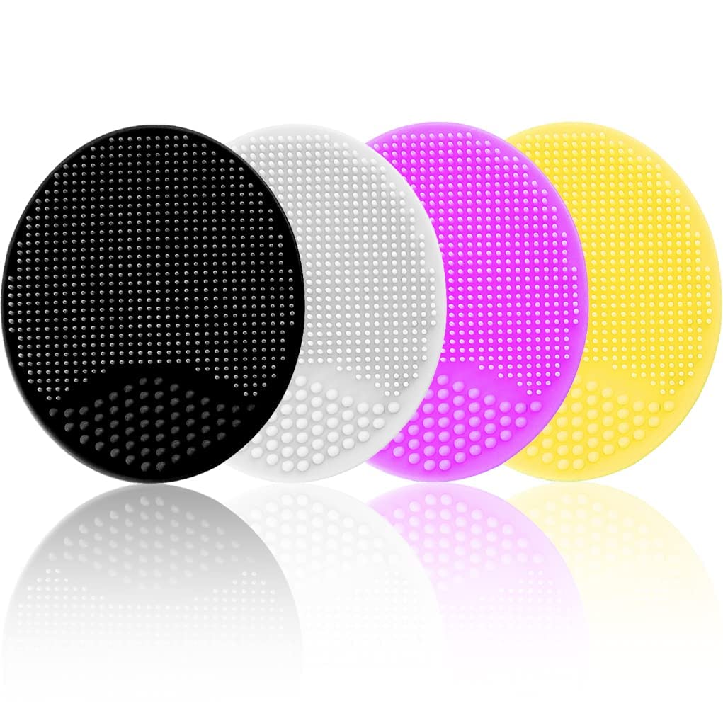 Photo 1 of Silicone Facial Cleansing Brush, Soft Face Brush, Blackhead Acne Pore Pad - Face Exfoliator & Deep Cleaning 4 Pack