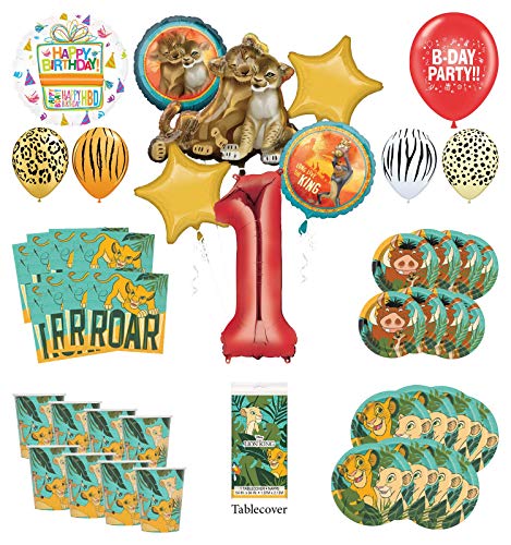 Lion King 1st Birthday Party Supplies 8 Guest Decoration Kit with Simba, Nala and Friends Balloon Bo - //coolthings.us