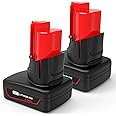 ARyee 2Pack 12V 6.0Ah for M12 Battery Replacement Compatible with Milwaukee Lithium-ion Battery 48-11-2401 48-11-2412 48-11-2
